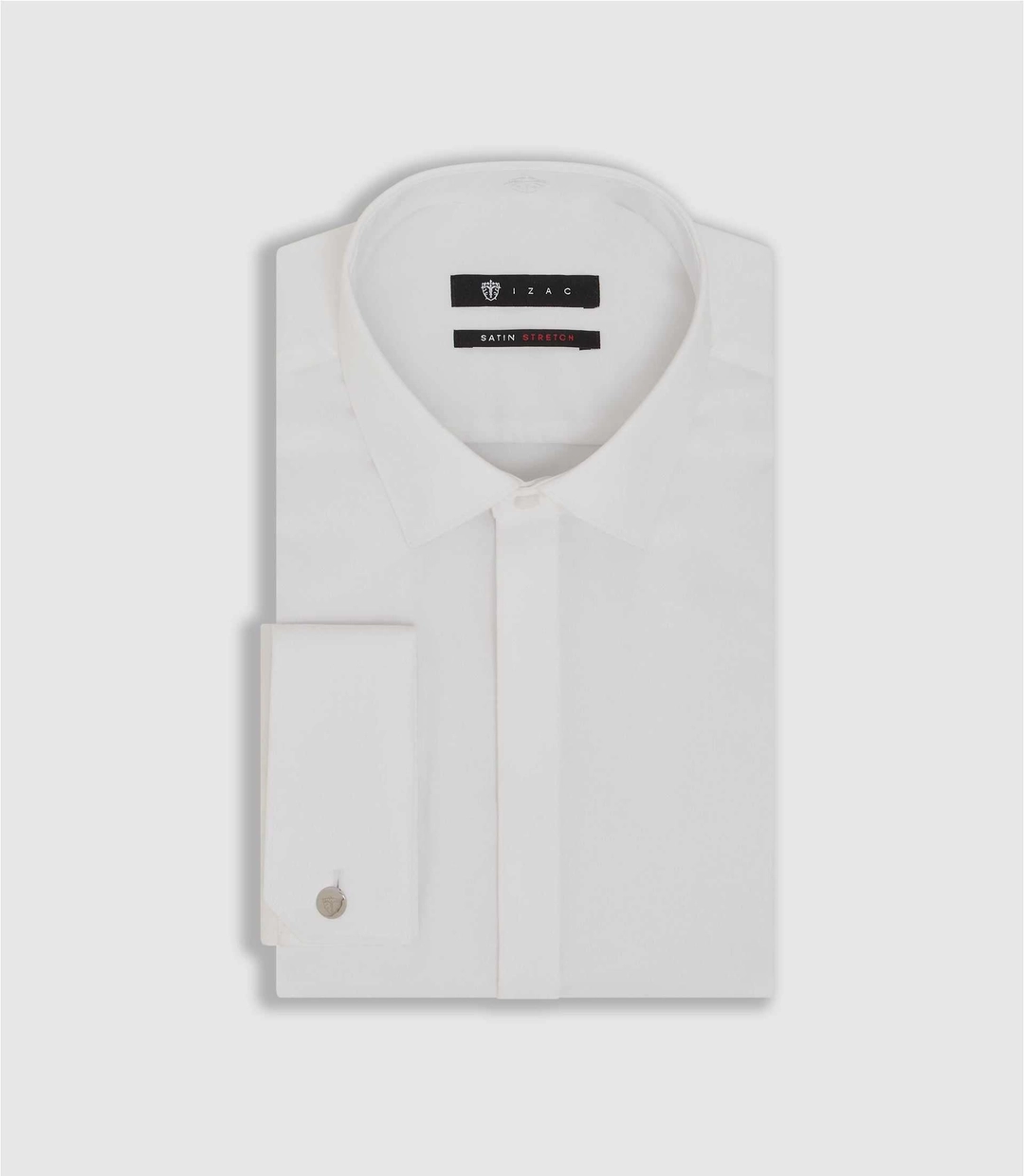 IZAC - Chemise en satin stretch blanche ''Sastretchmixte''