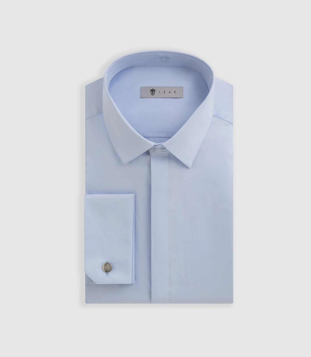 IZAC - Chemise satin mixte slim ciel ''Satinmixteslim coton''