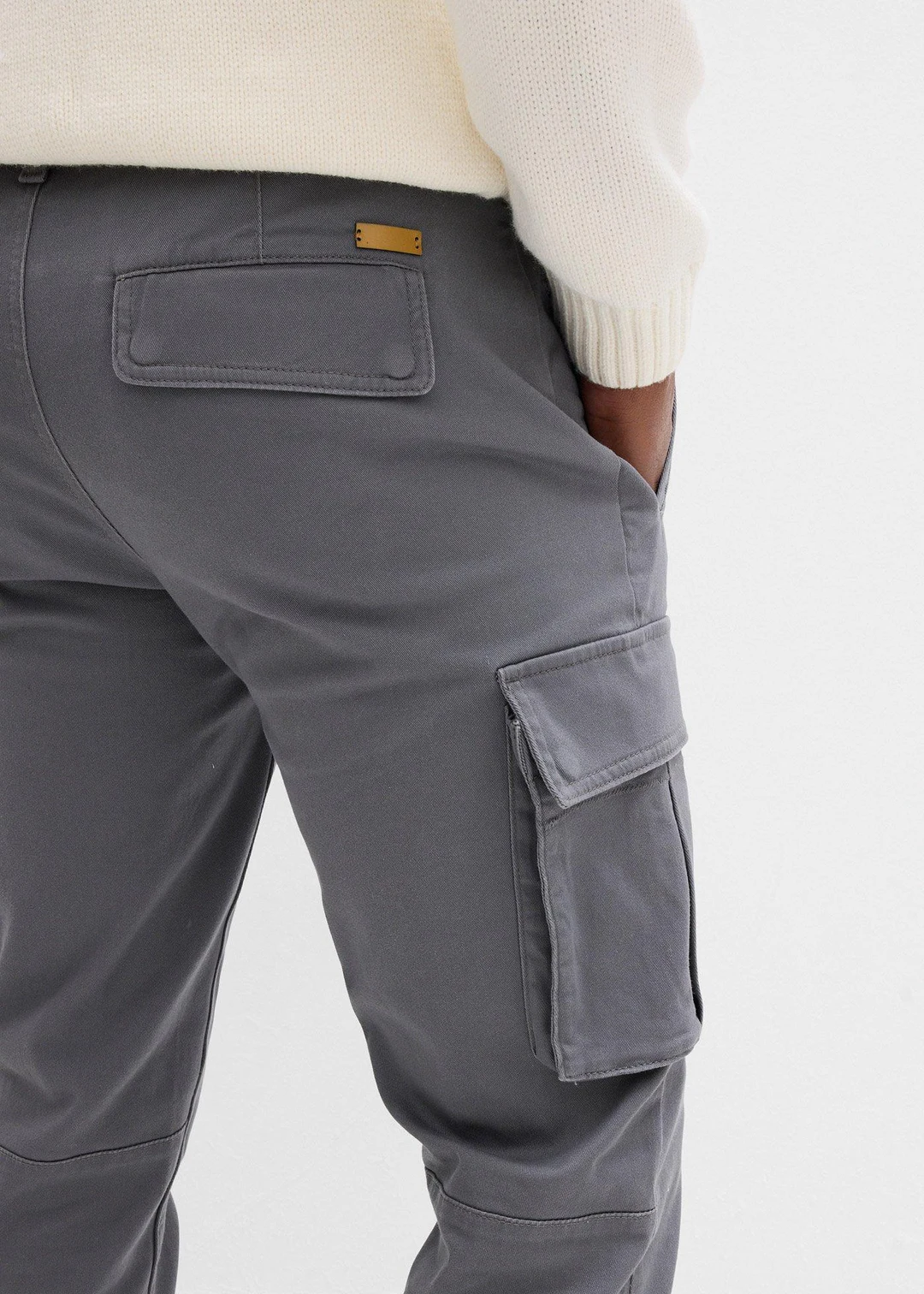 Pantalon cargo regular en coton extensible et robuste, droit - 3
