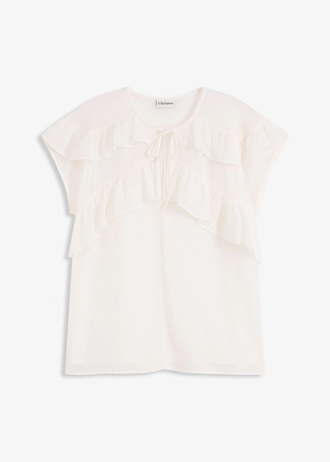 Blouse en crêpe à volants
