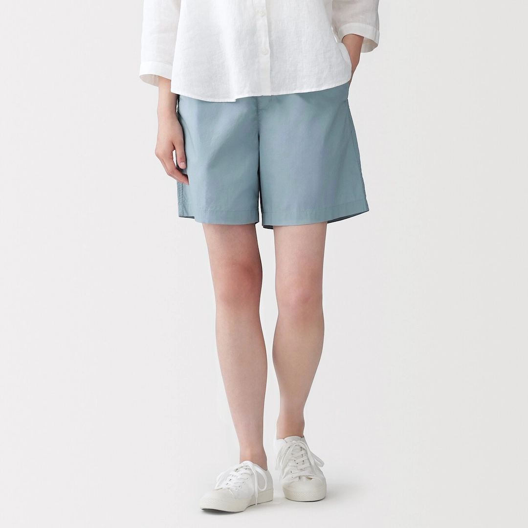 Short en coton broadcloth lavé pour femme