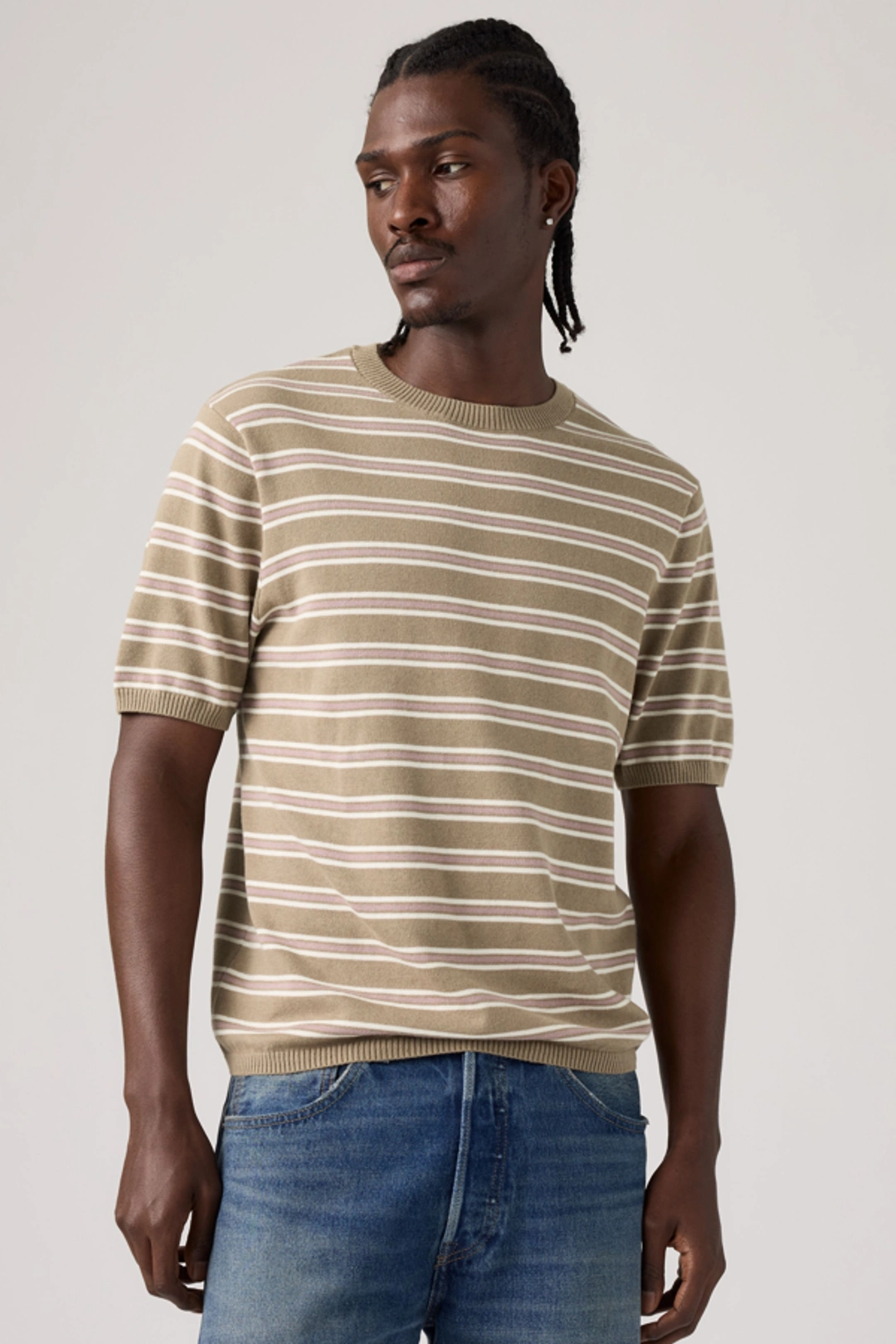 Levi's Short Sleeve Sweater Tee - Homme - Multicolore / Lucas Stripe Egret - 2XL
