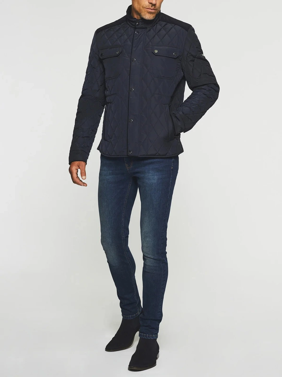 IZAC - Blouson surchemise matelassé marine MACEO