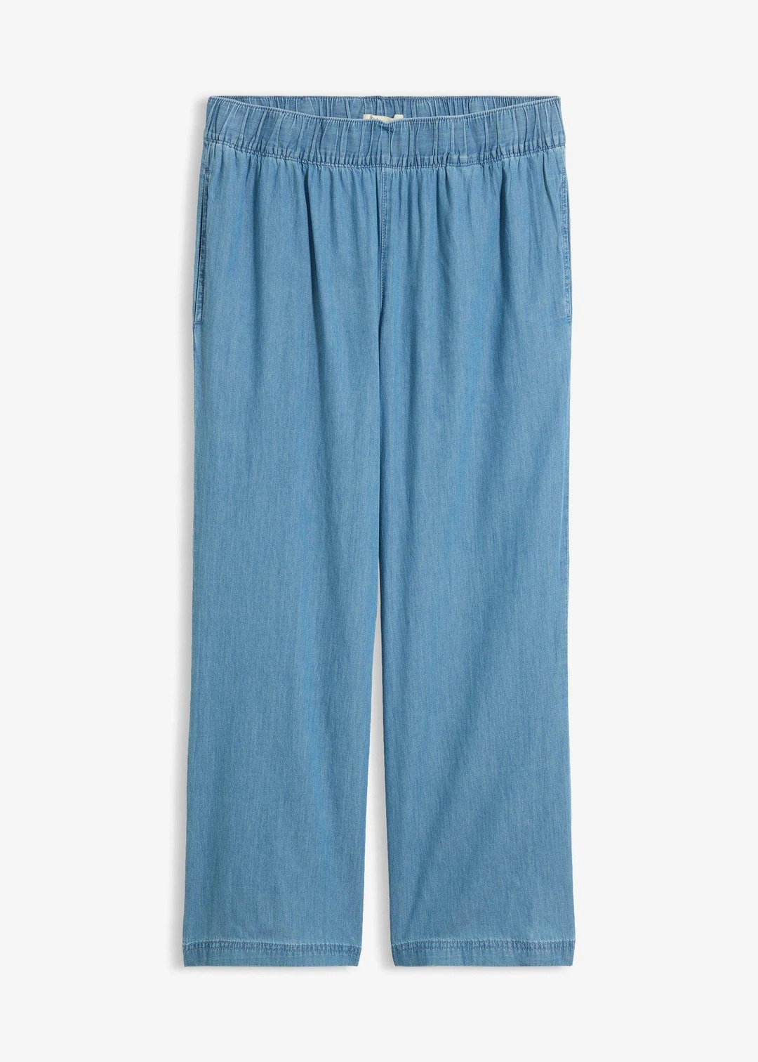 Jean large, taille haute, cropped