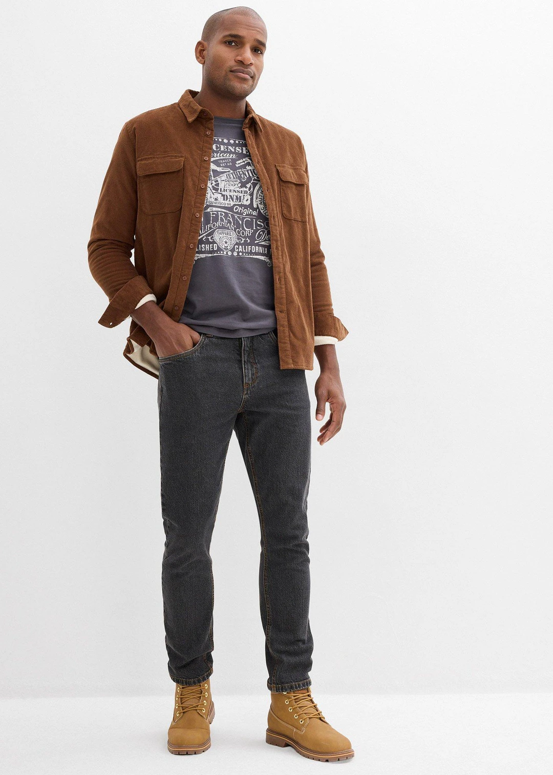 Jean droit classique, taille élastiquée - 2