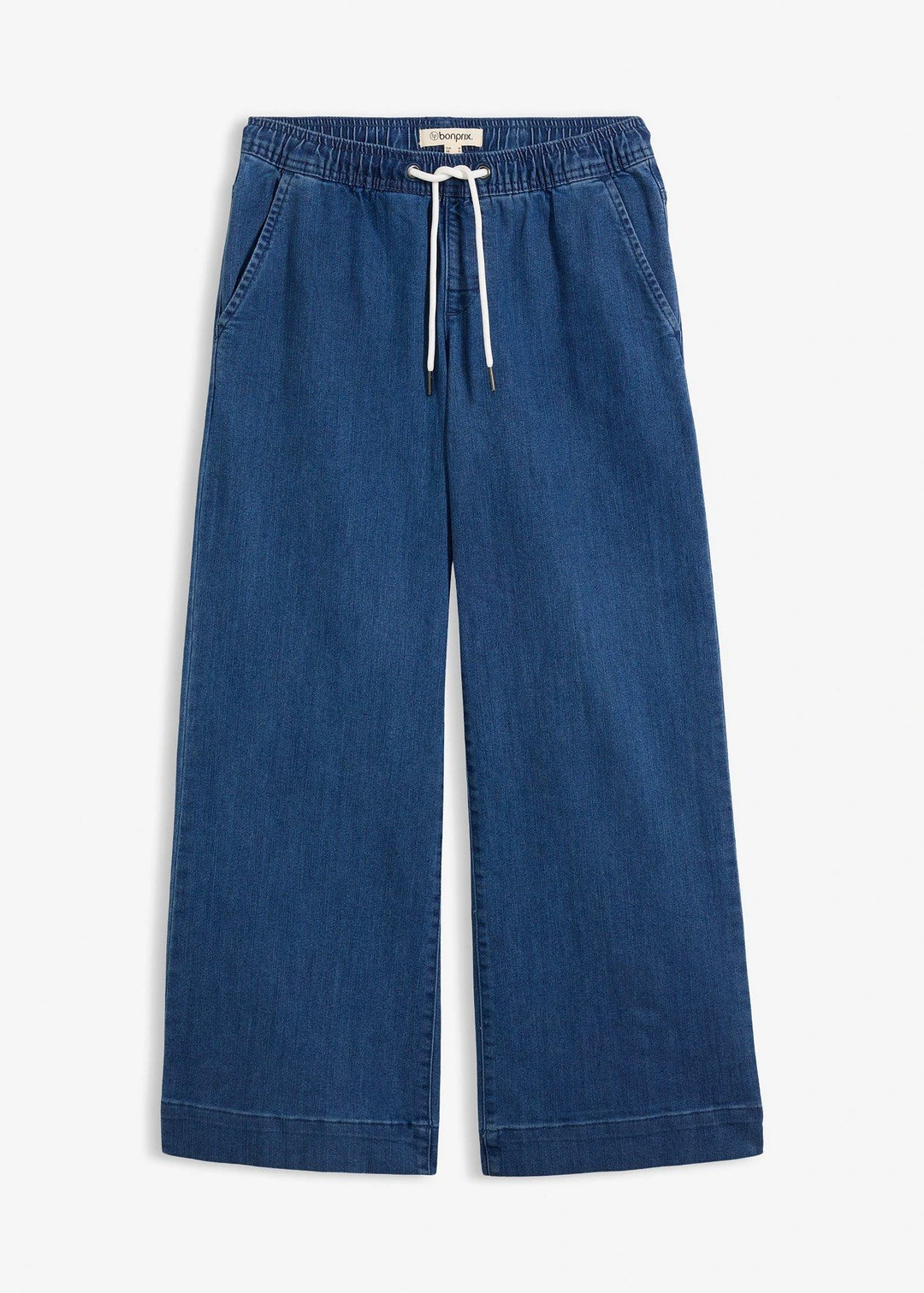 Jean large taille mi-haute, extensible