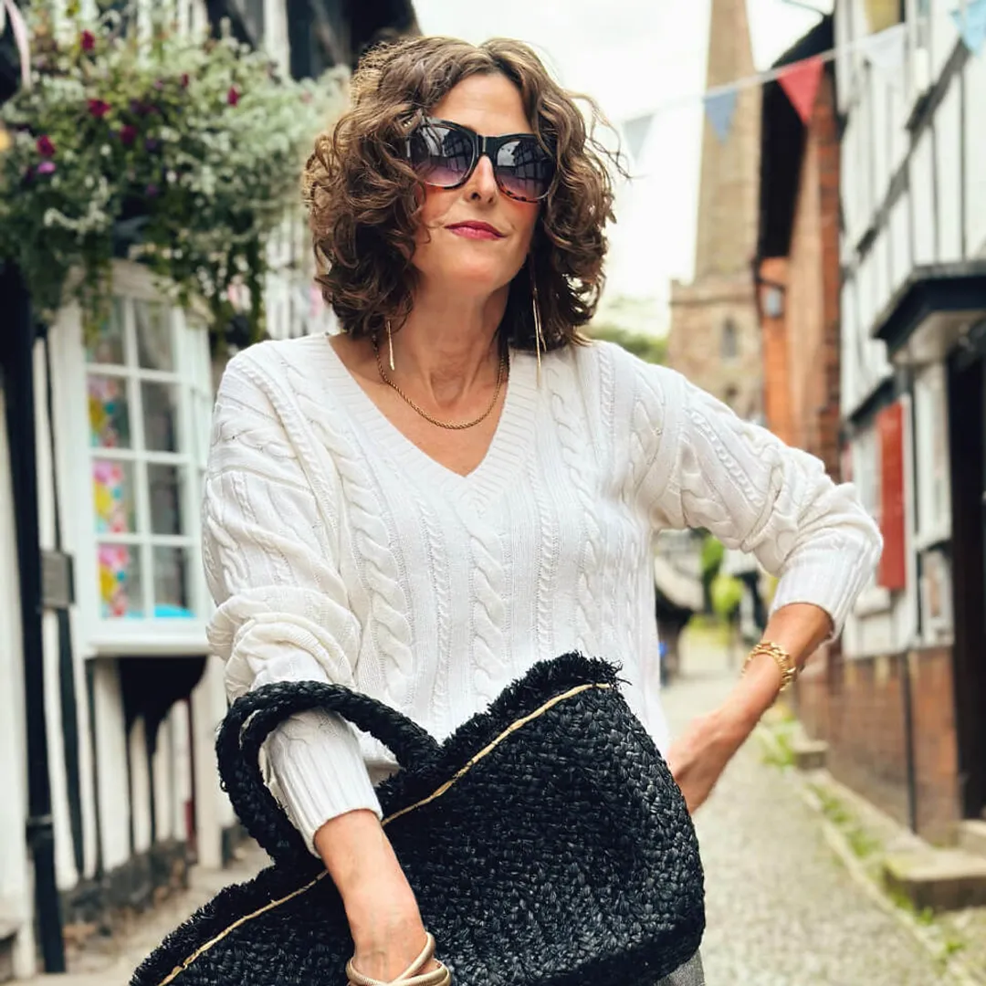 LILYSILK Pull En Laine Femme Blanc Encolure En V Profonde, Style Rétro Laine & Cachemire Mélange Parfait Pour La Chaleur Et La Forme S