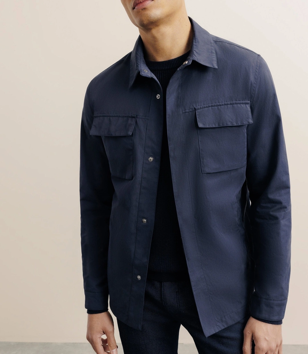 IZAC - Veste casual 100% coton marine - 2
