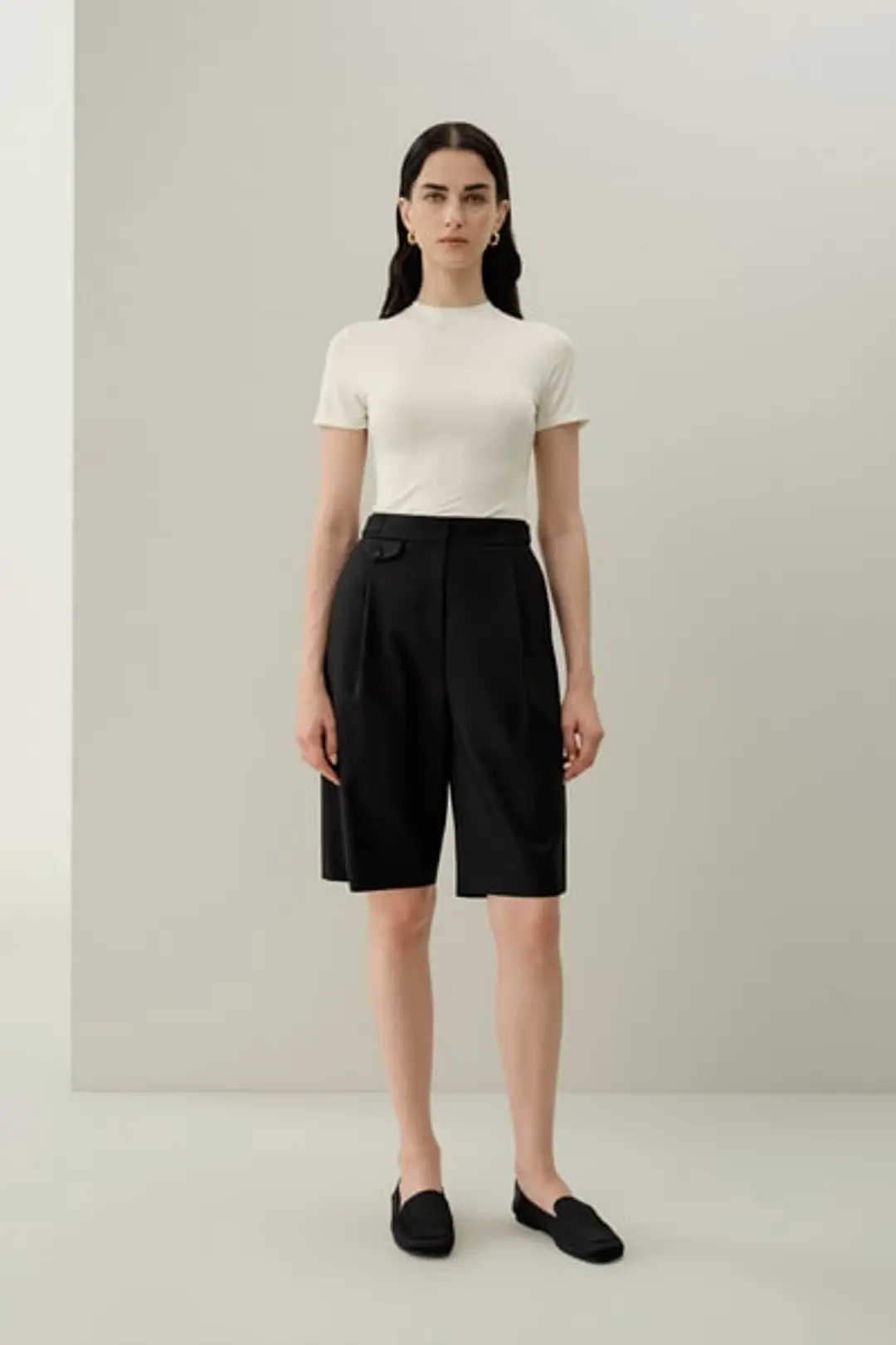 Short Bermuda Premium Mélange Soie-Laine avec Coupe Taillée