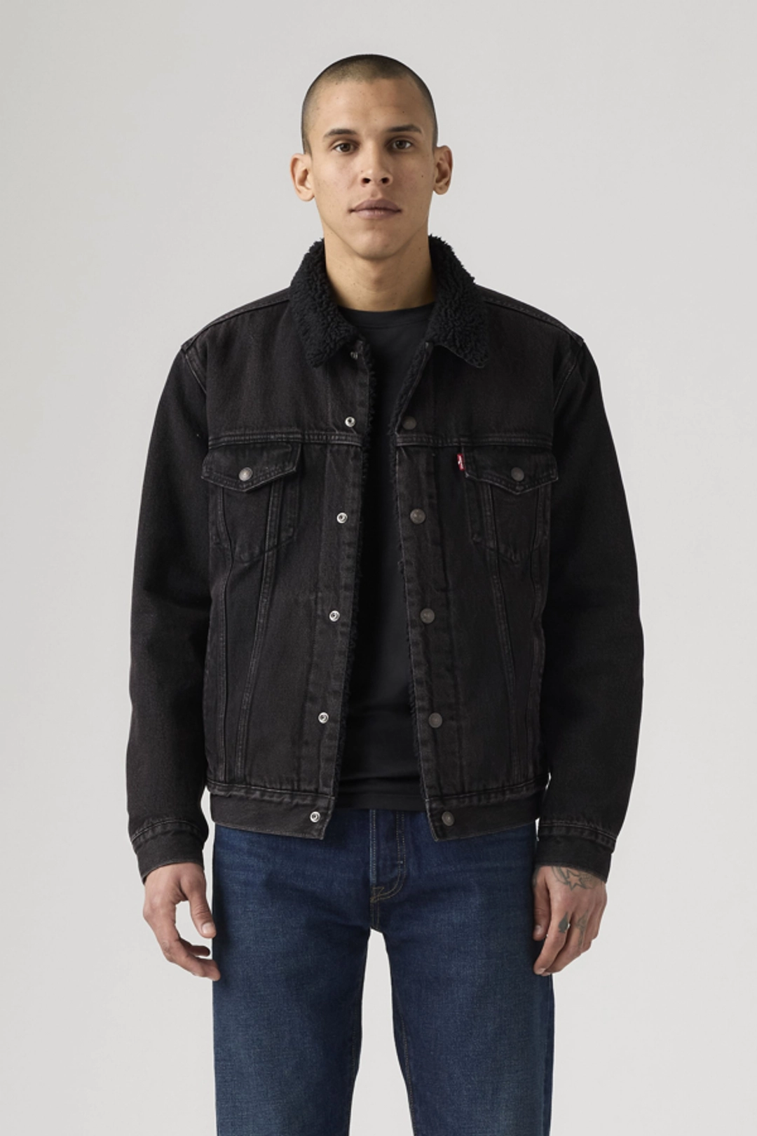 Levi's Veste Trucker Type III Sherpa - Homme - Bleu / Give It A Rinse Sherpa - 2XL - 2