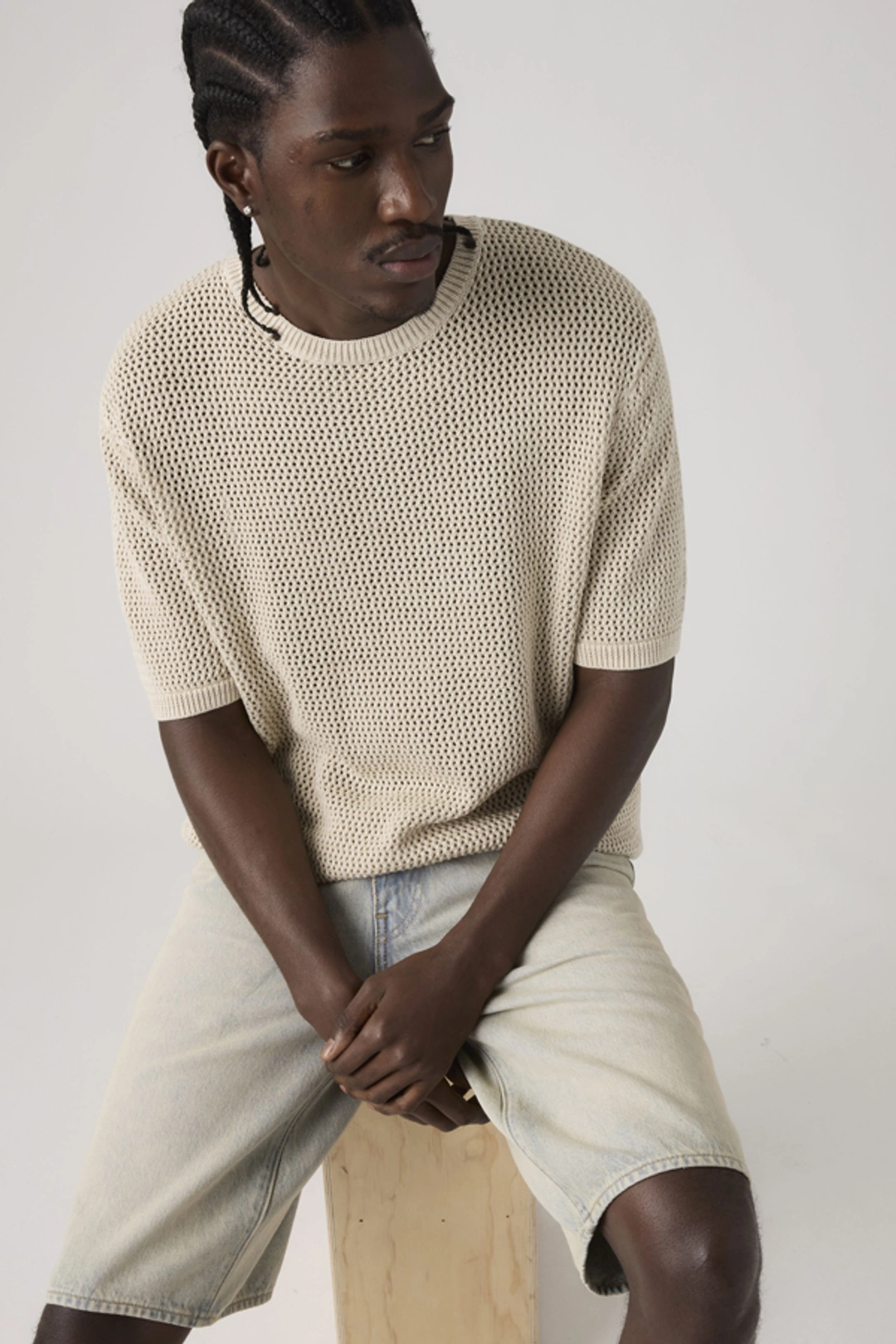 Levi's T Shirt Sweat Stinson Lightweight - Homme - Beige / Pumice Stone - XL - 2