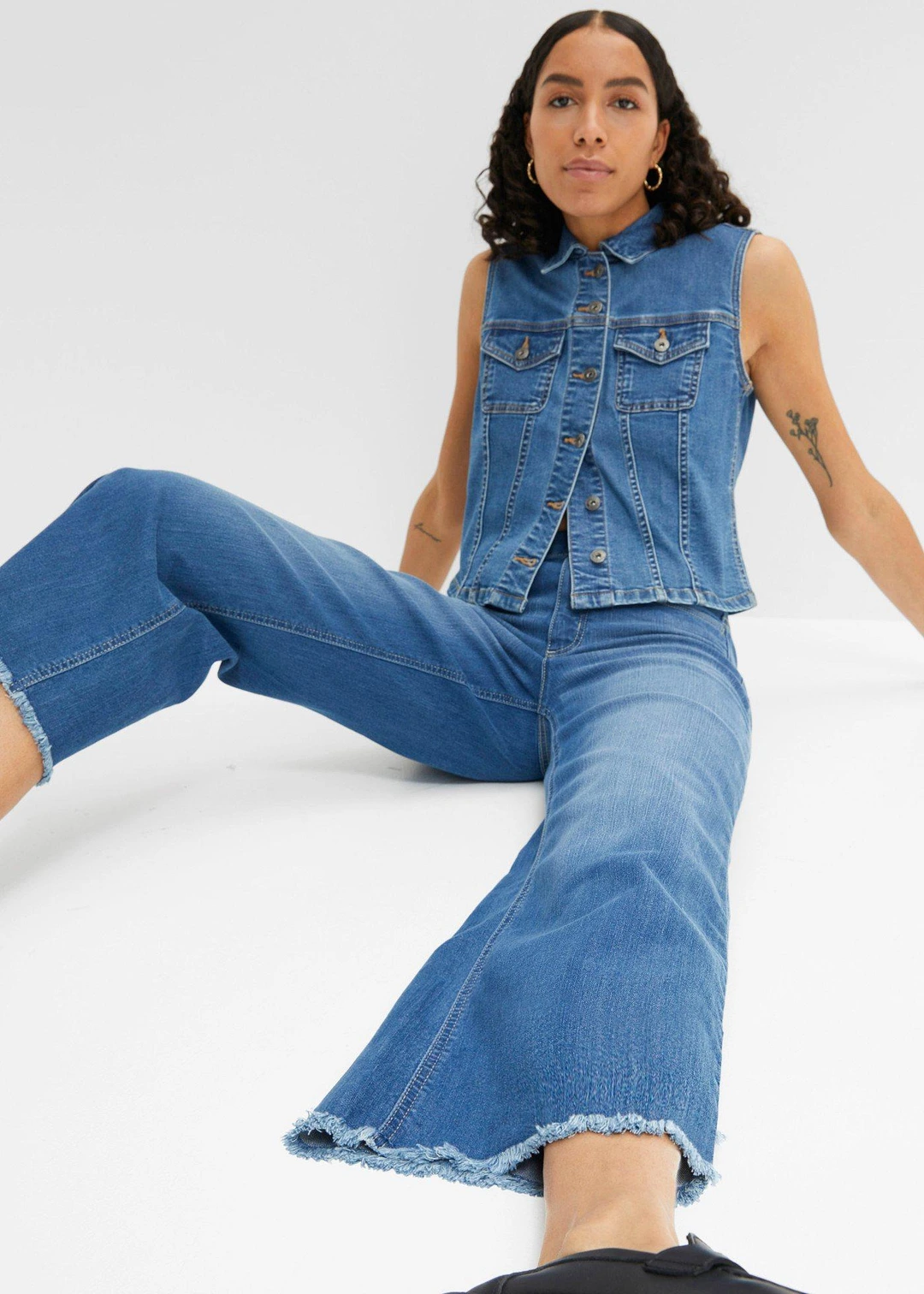 Jean large 7/8 extensible - 3