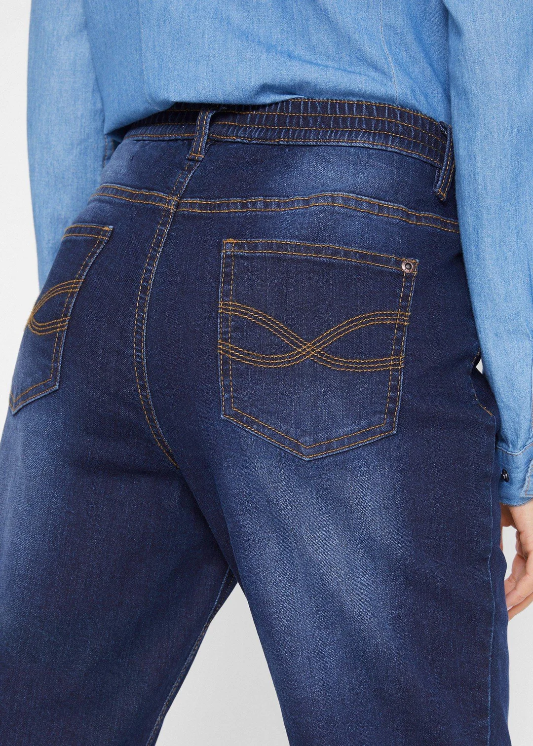 Jean droit taille mi-haute, thermique