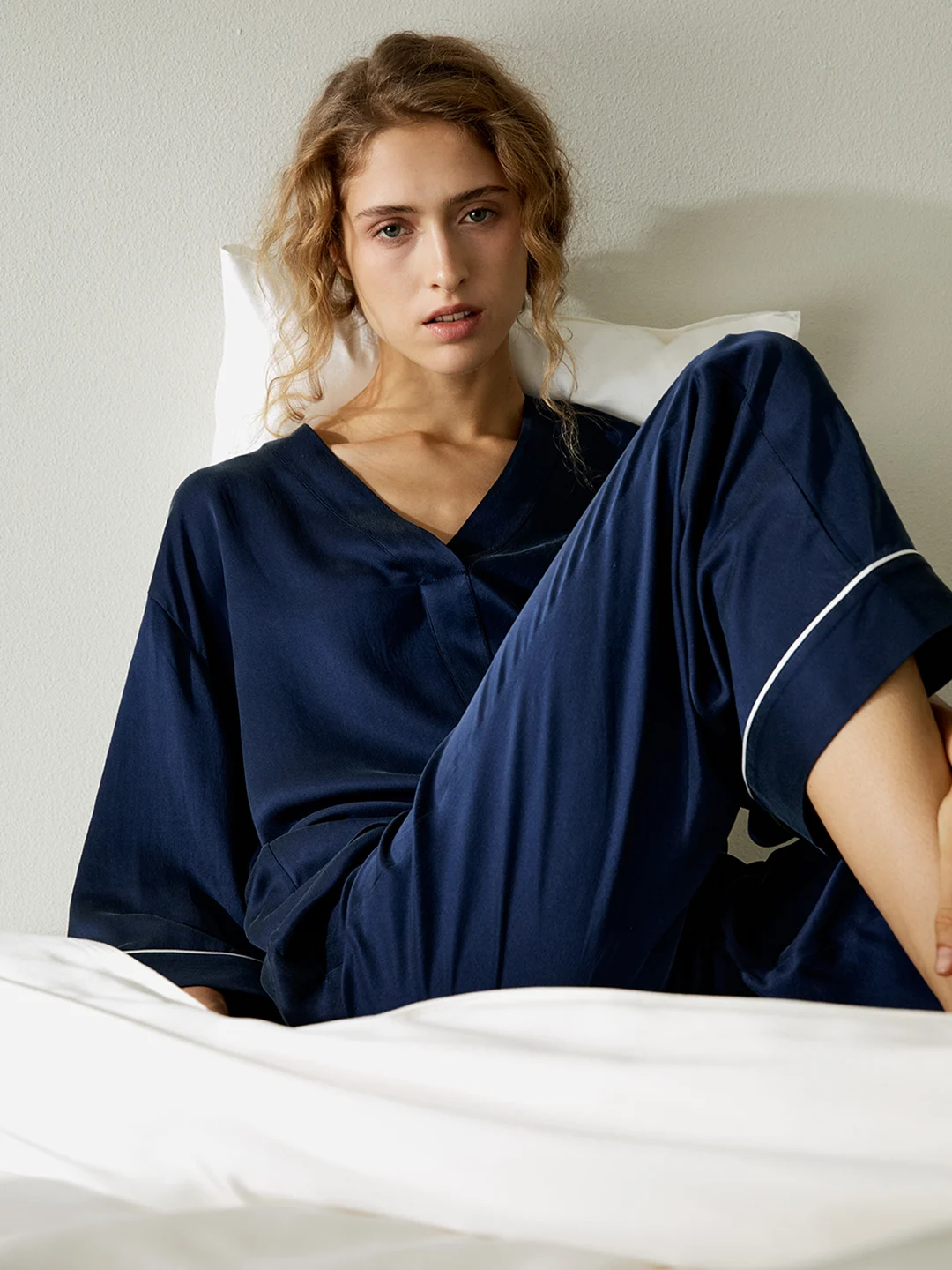 LILYSILK Pyjama En Soie Pour Femme Rose Col En V Taille Mi-Haute 100% Soie Pure Maintient L'Hydratation Pour Mieux Dormir S