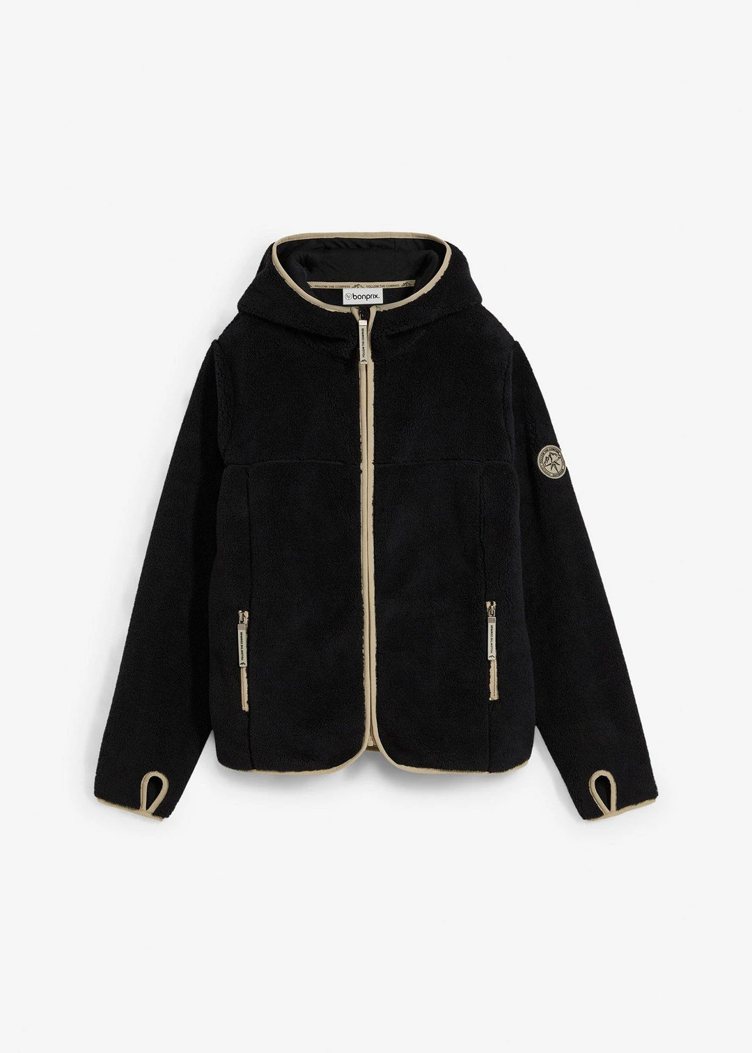 Veste en maille sherpa à capuche