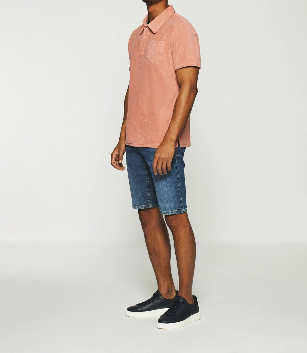 IZAC - Polo uni en maille éponge avec poche rose GAI