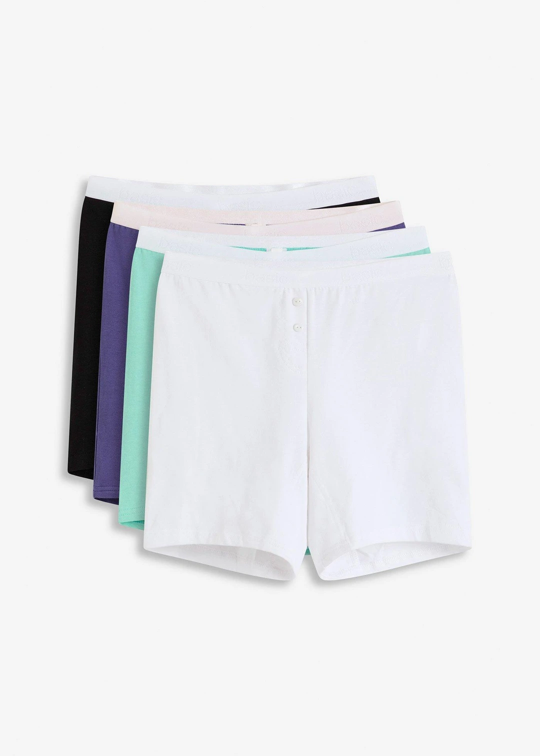 Lot de 4 boxers femme coton mi-longs
