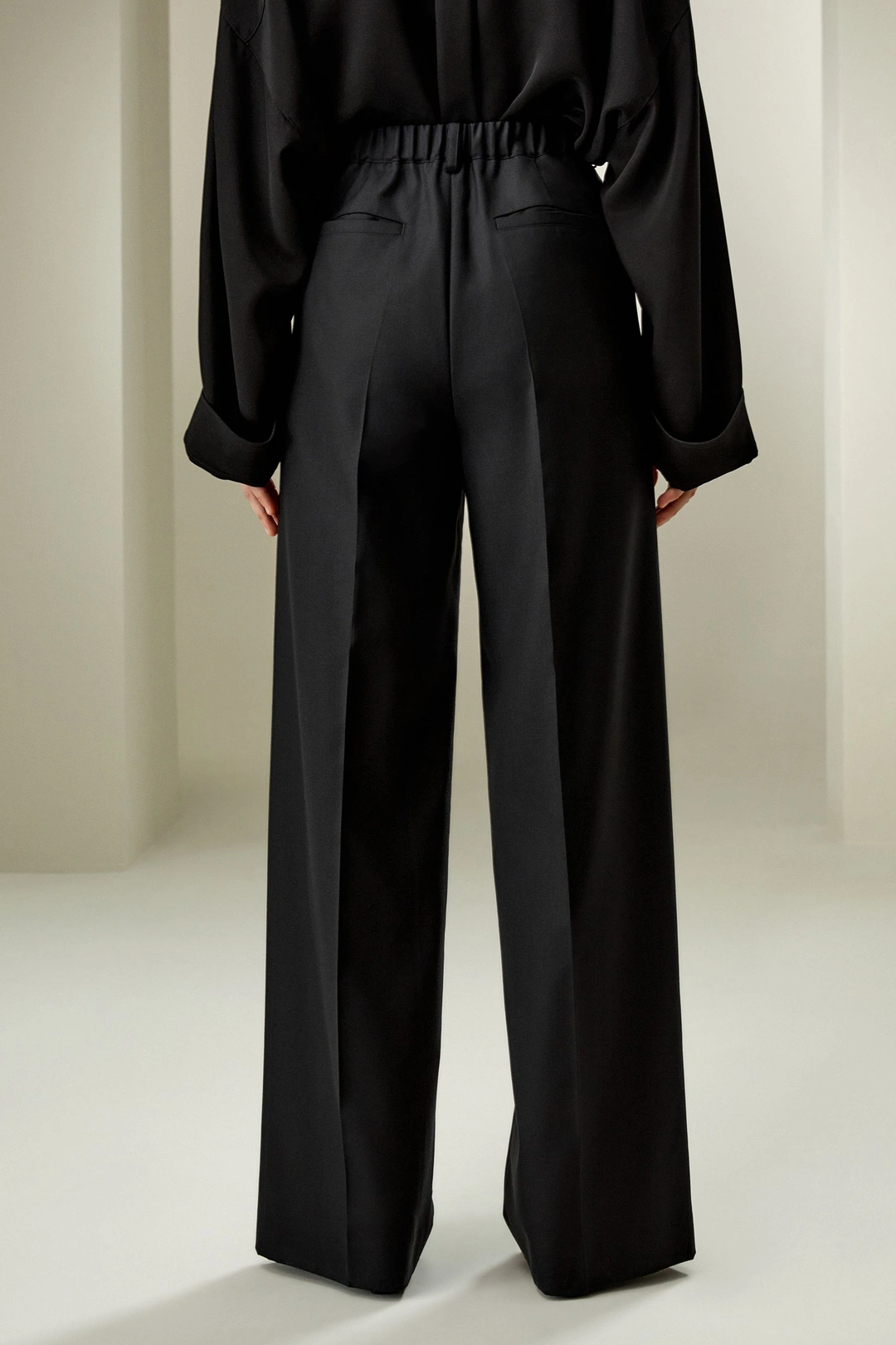 LILYSILK Pantalon Droit En Laine Et Soie Mélangée À Jambe Droite Soie Et Laine Les Essentiels De La Garde-Robe Noir 36