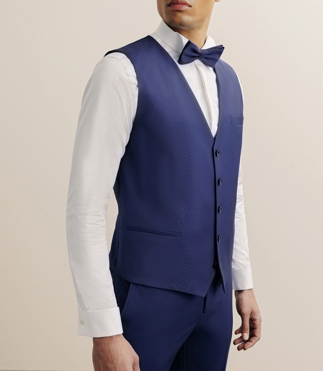 IZAC - Gilet ville en laine majoritaire bleu