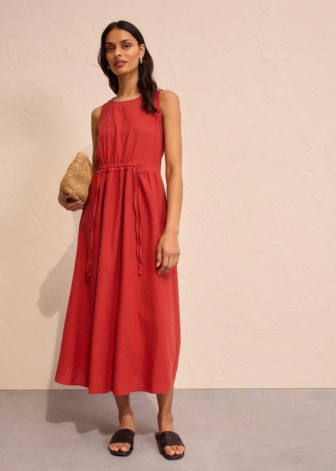 Robe longue en léger mélange de lin et viscose - 2