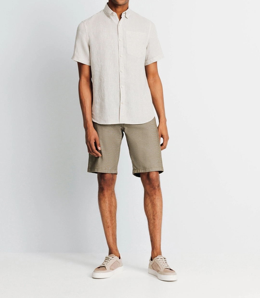 IZAC - Chemise casual en lin écrue