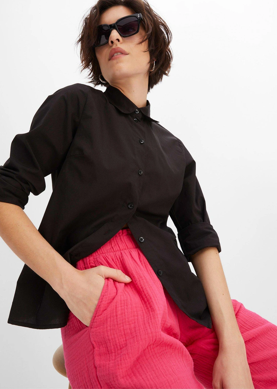 Pantalon large en gaze de coton - 3