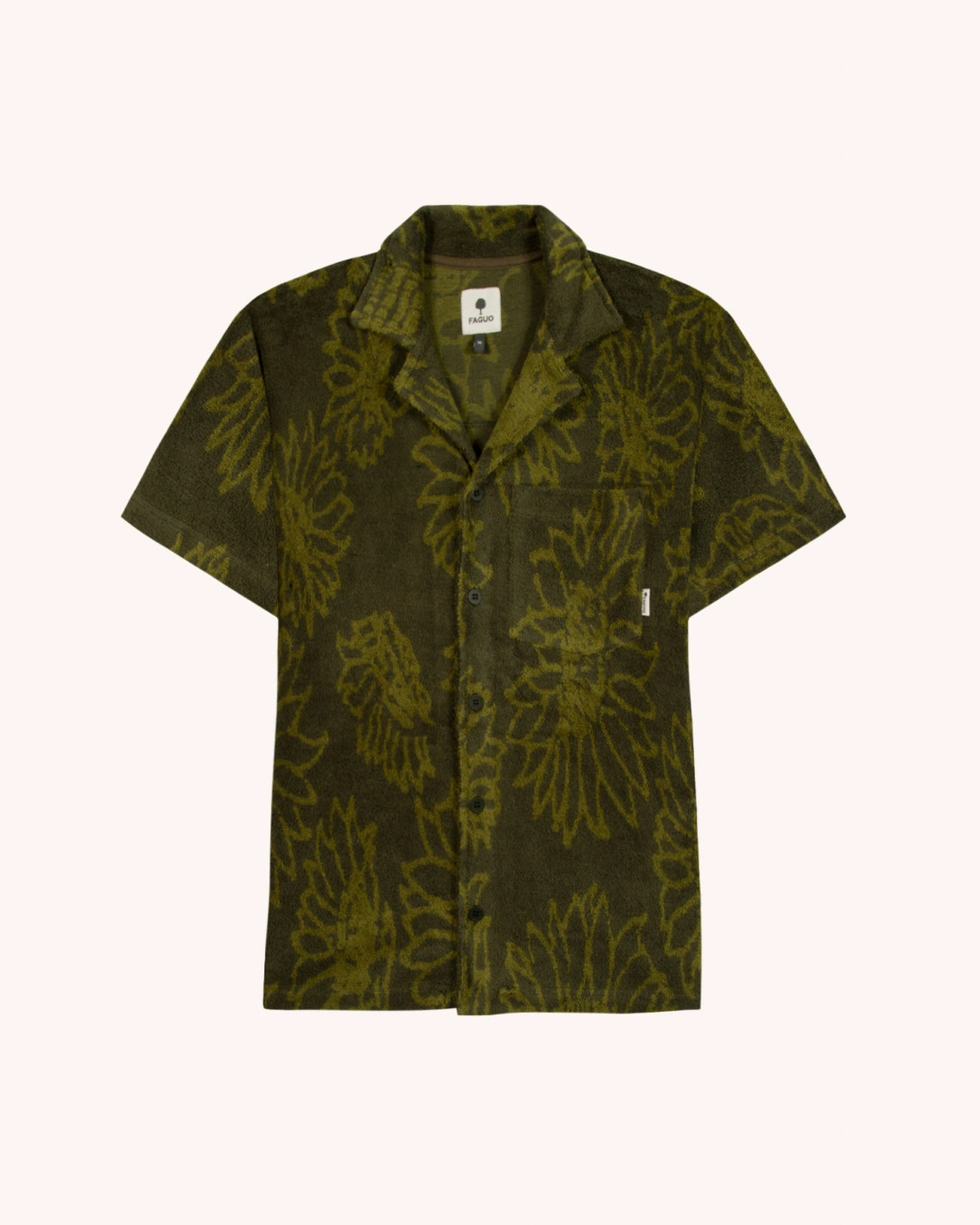 Chemise manches courtes kaki foncé coton bio - PAIOLIVE - 2