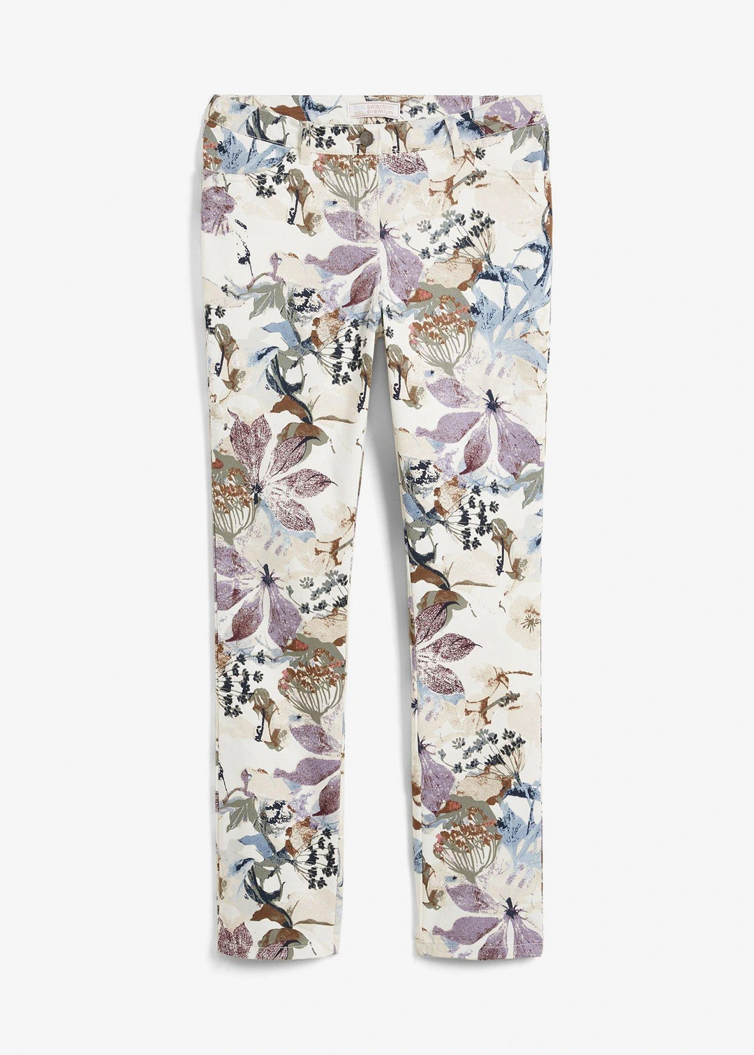 Pantalon extensible à imprimé floral