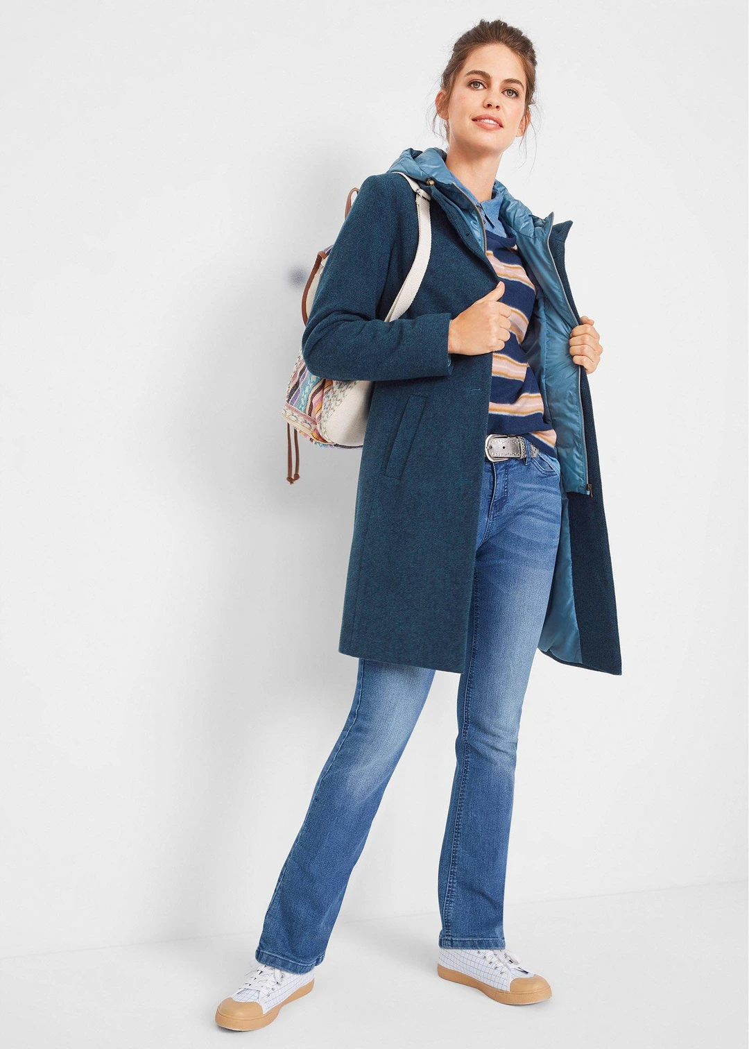 Manteau court d’hiver, style 2en1
