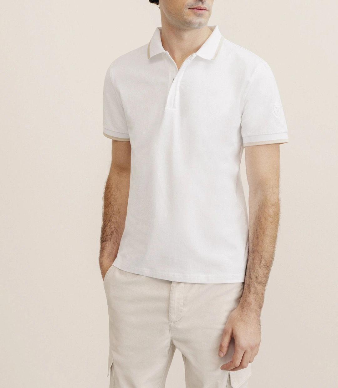 IZAC - Polo zip blanc