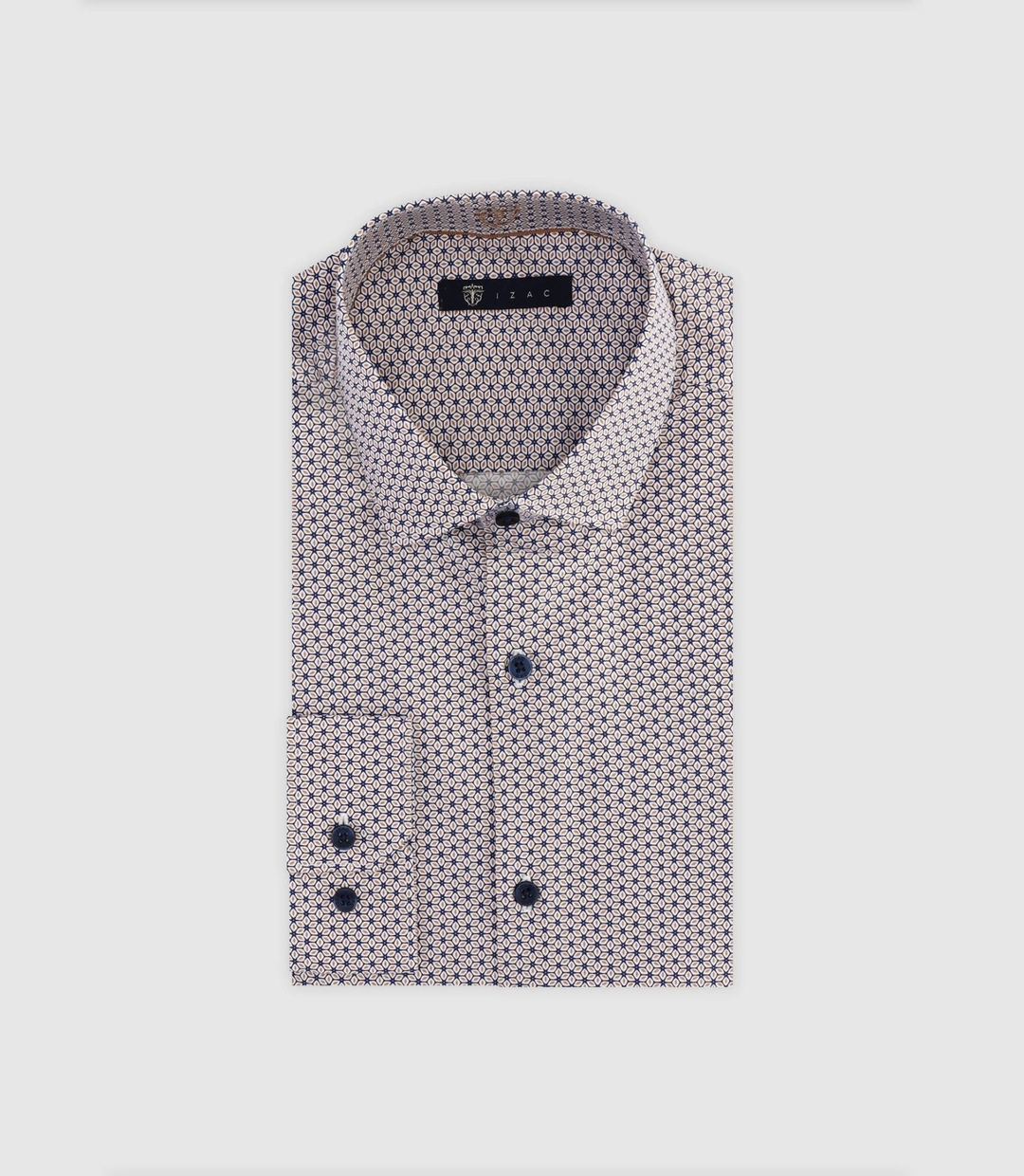 IZAC - Chemise manches longues imprimée marine