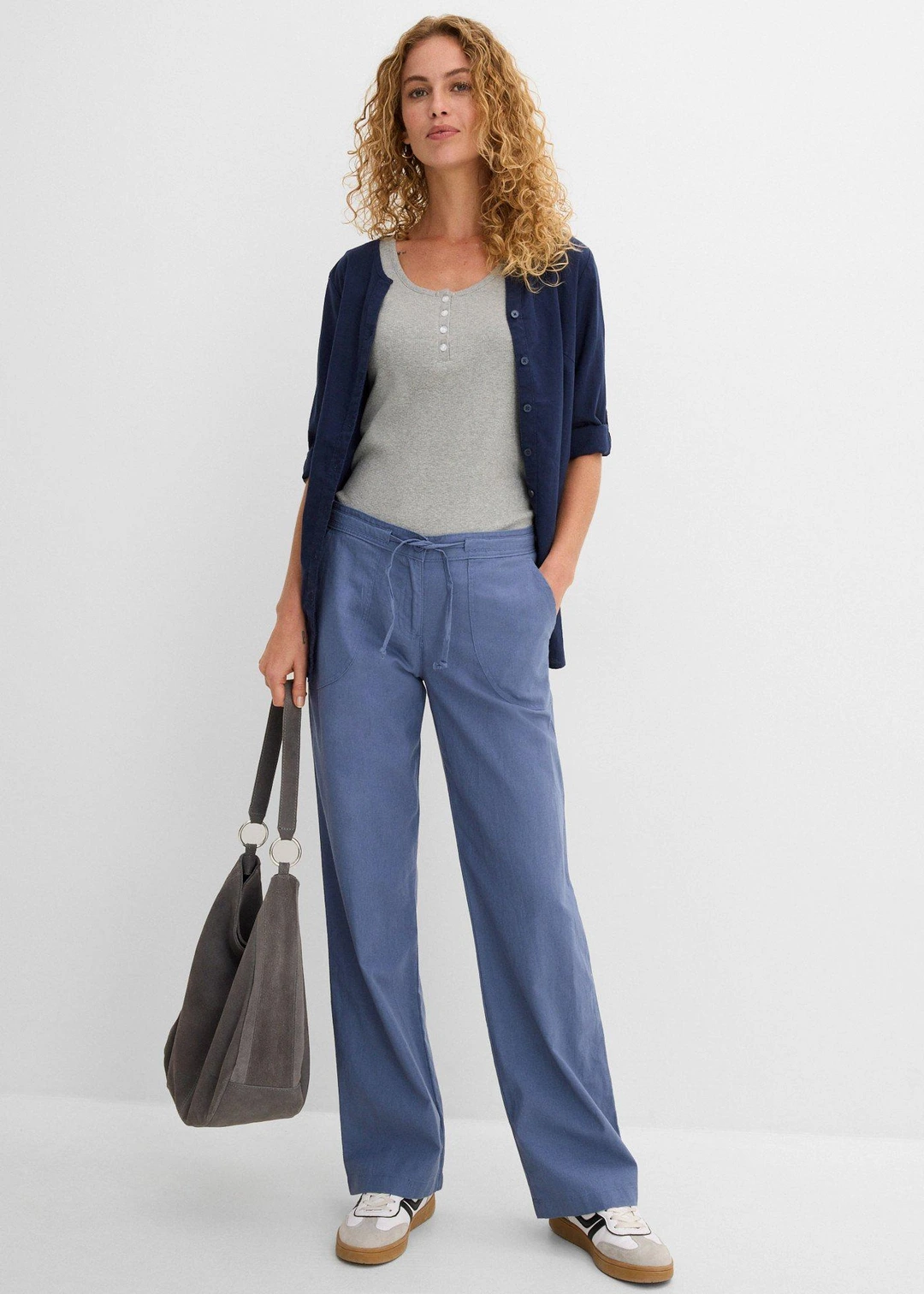 Pantalon large en lin et coton - 2