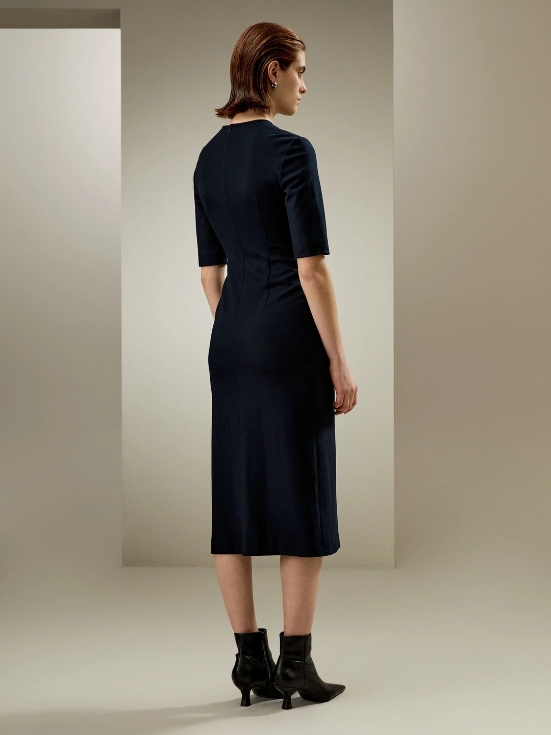 LILYSILK Robe Laine Longue Un Confort Suprême Laine Et Nylon Légèreté Luxueuse Bon Rapport Qualité-Prix, Respectueux De La Peau Bleu Marine 46