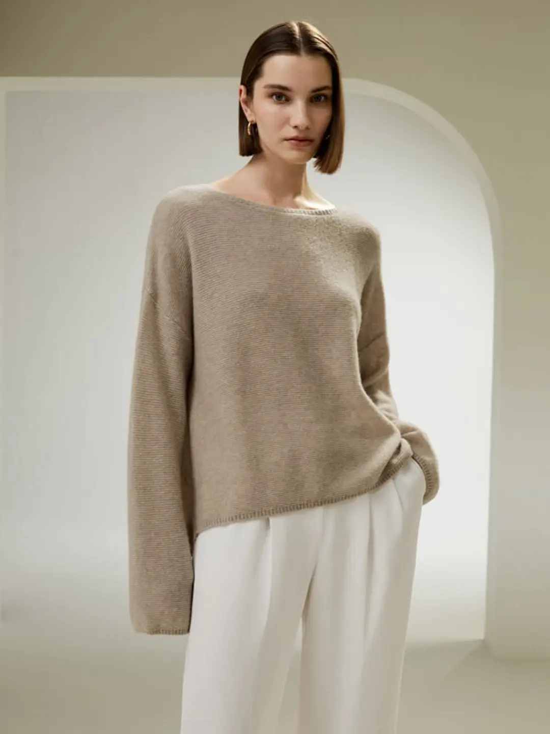 LILYSILK Pull Cachemire Et Soie Femme Rouge Stitch Jersey Inversé Soie Et Cachemire Cozy Et Confortable, Léger Et Doux S