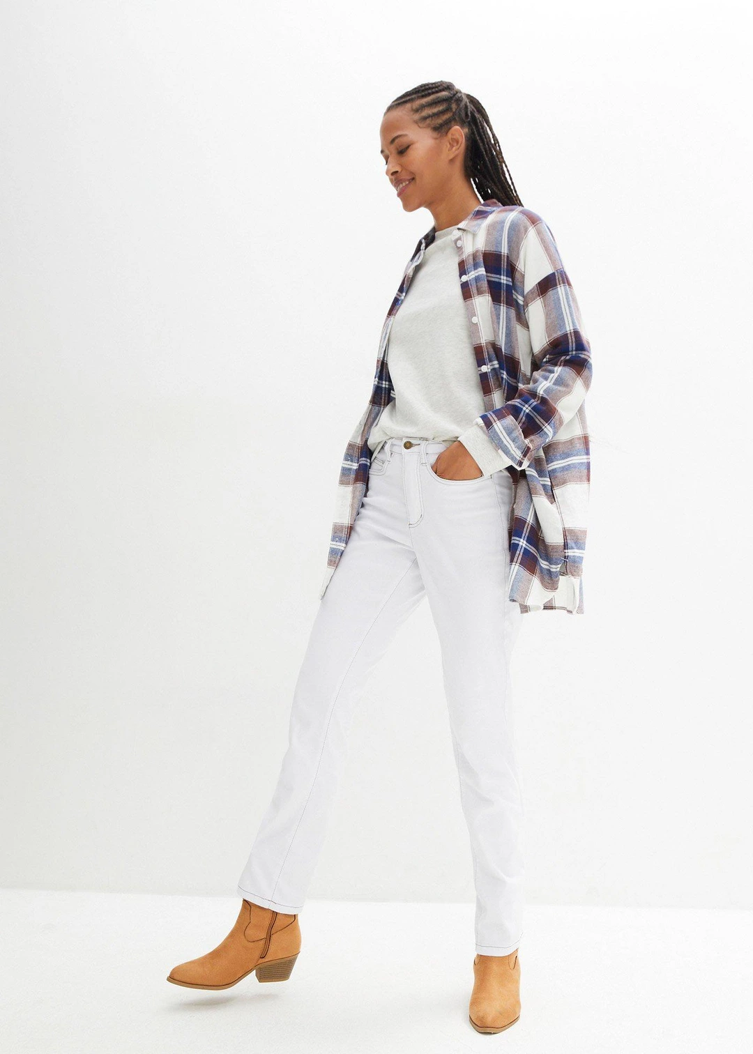 Jean droit taille mi-haute, extensible - 2