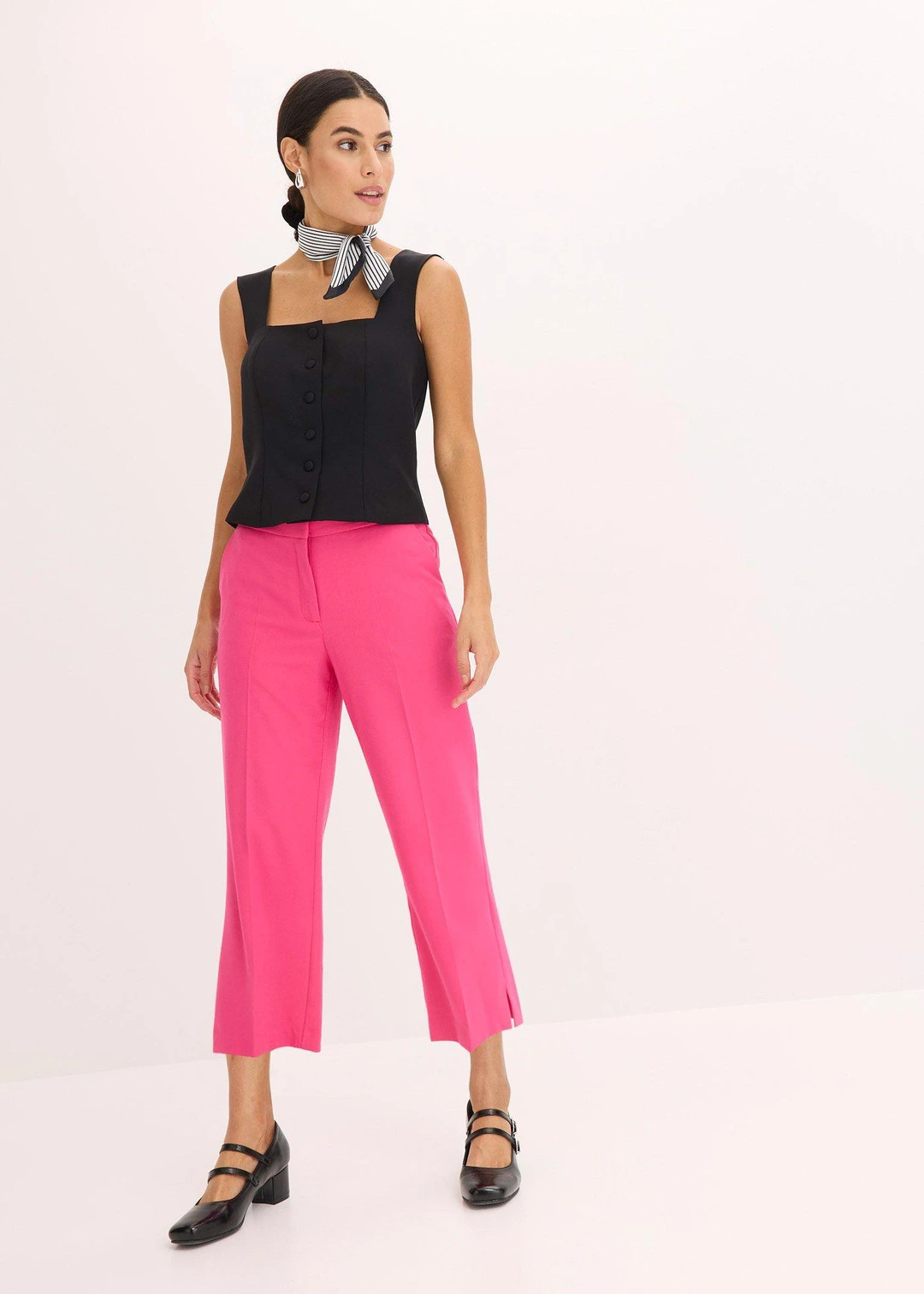 Pantalon 3/4 droit, fendu en bas - 2