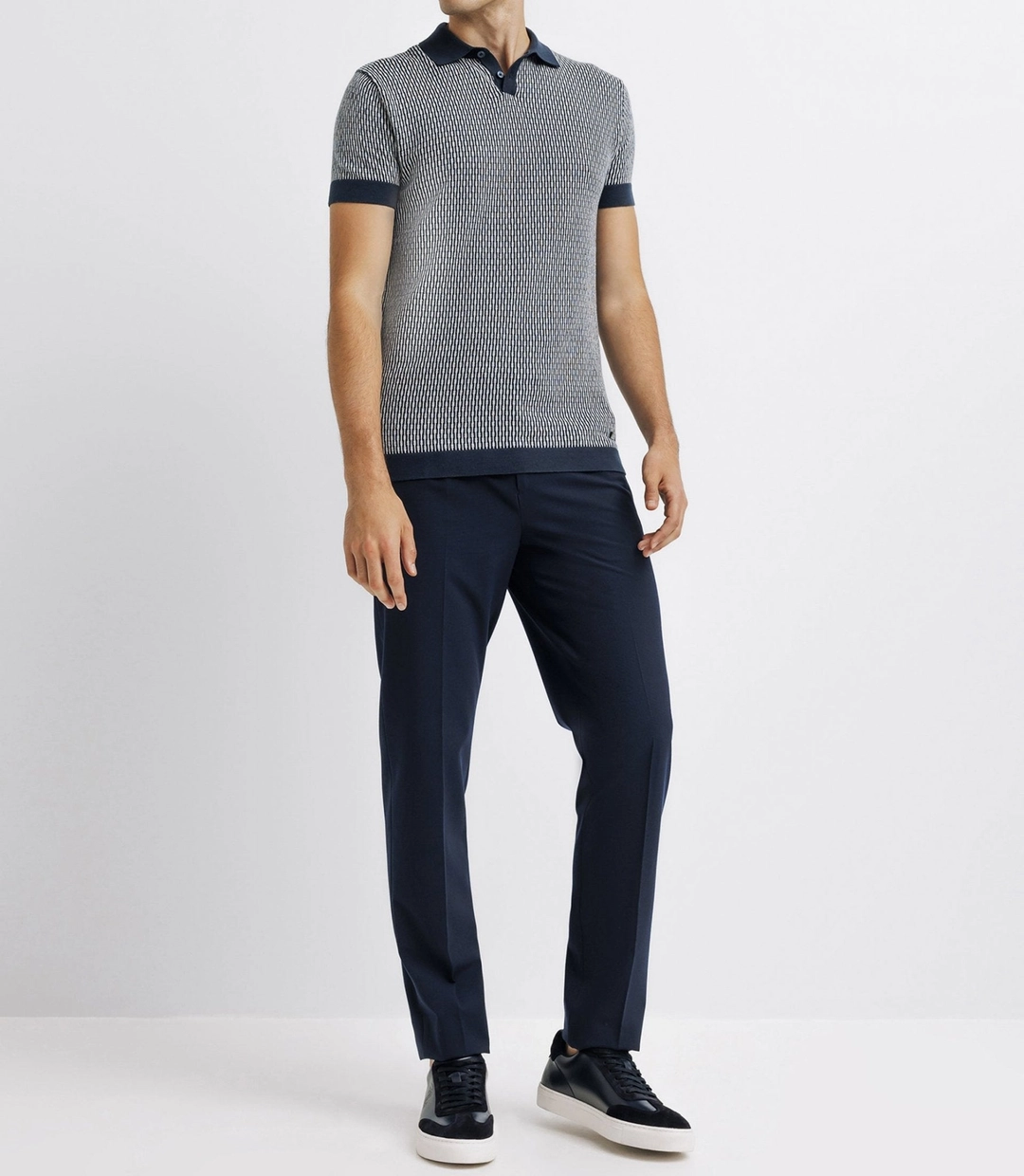 IZAC - Polo en jacquard marine