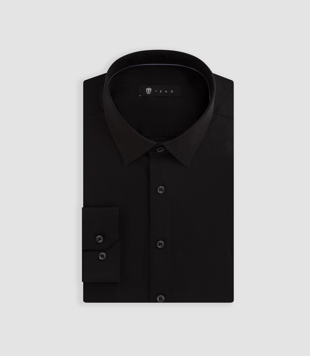 IZAC - Chemise coton stretch noire MALTEBIS