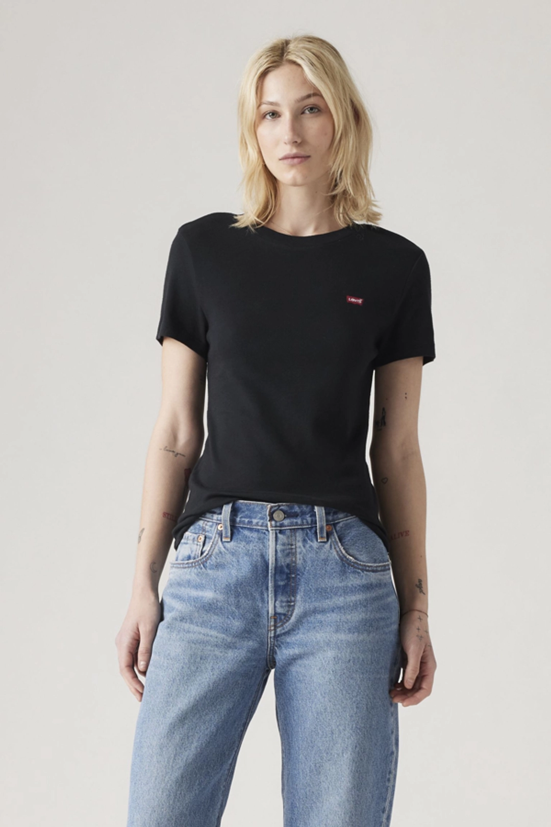 Levi's T Shirt Essential Housemark - Femme - Blanc / White + - XS - 2
