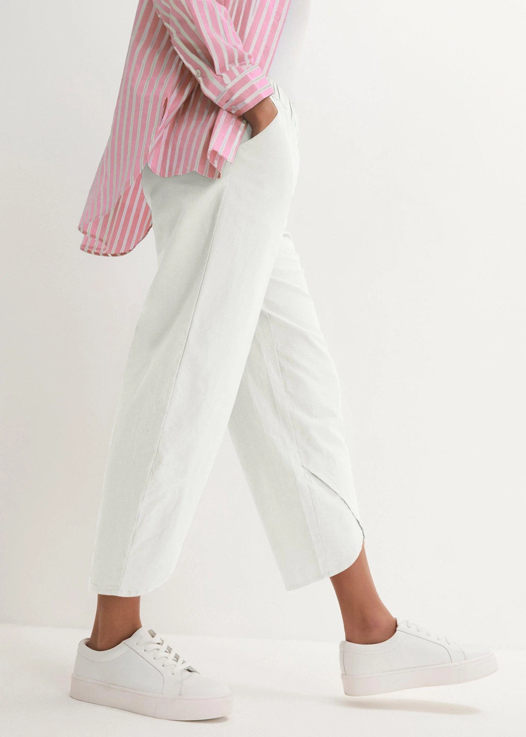 Pantalon 3/4 aérien en lin mélangé - 3