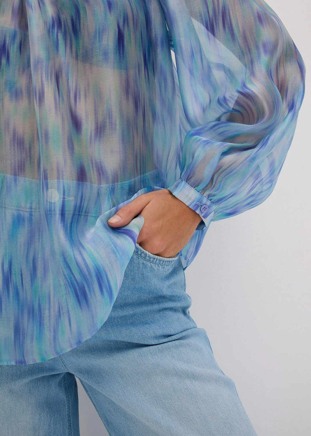 Blouse une épaule en crêpe - 3