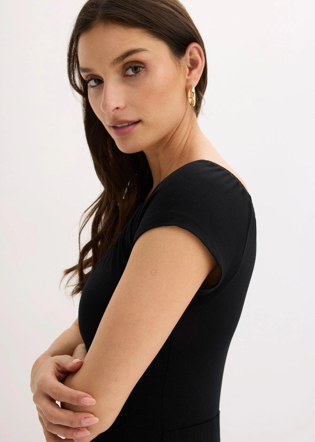 Robe longue en viscose extensible