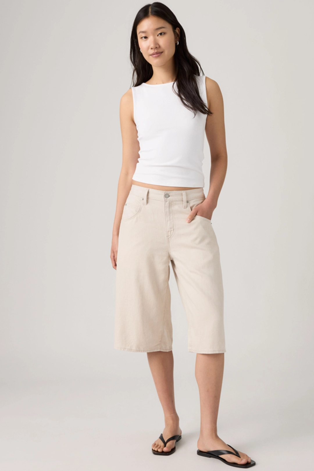 Levi's Short Long Super Baggy Lightweight - Femme - Gris / Crystal Gray - 32
