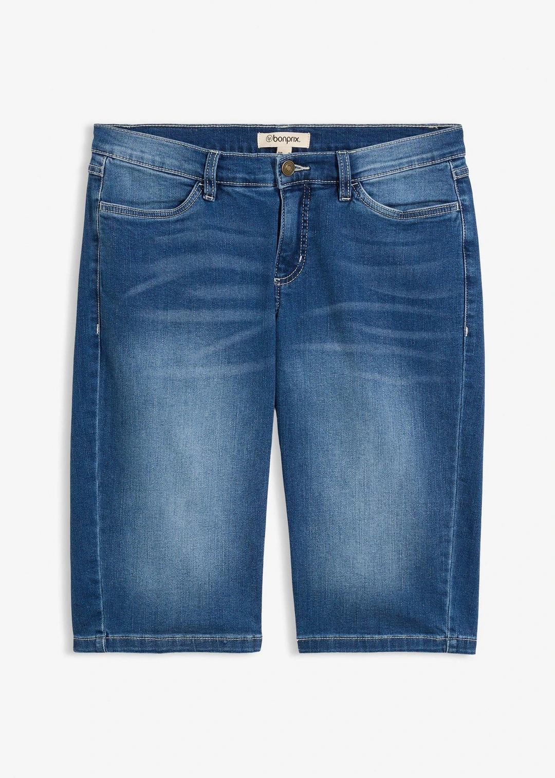 Bermuda en jean extensible, taille mi-haute