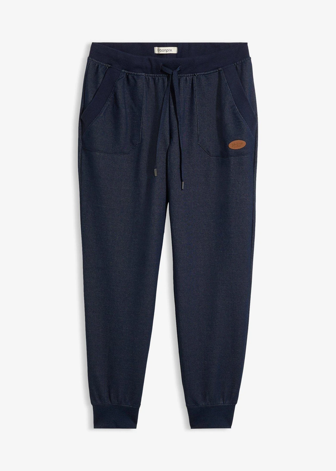Pantalon 7/8 en molleton aspect jean
