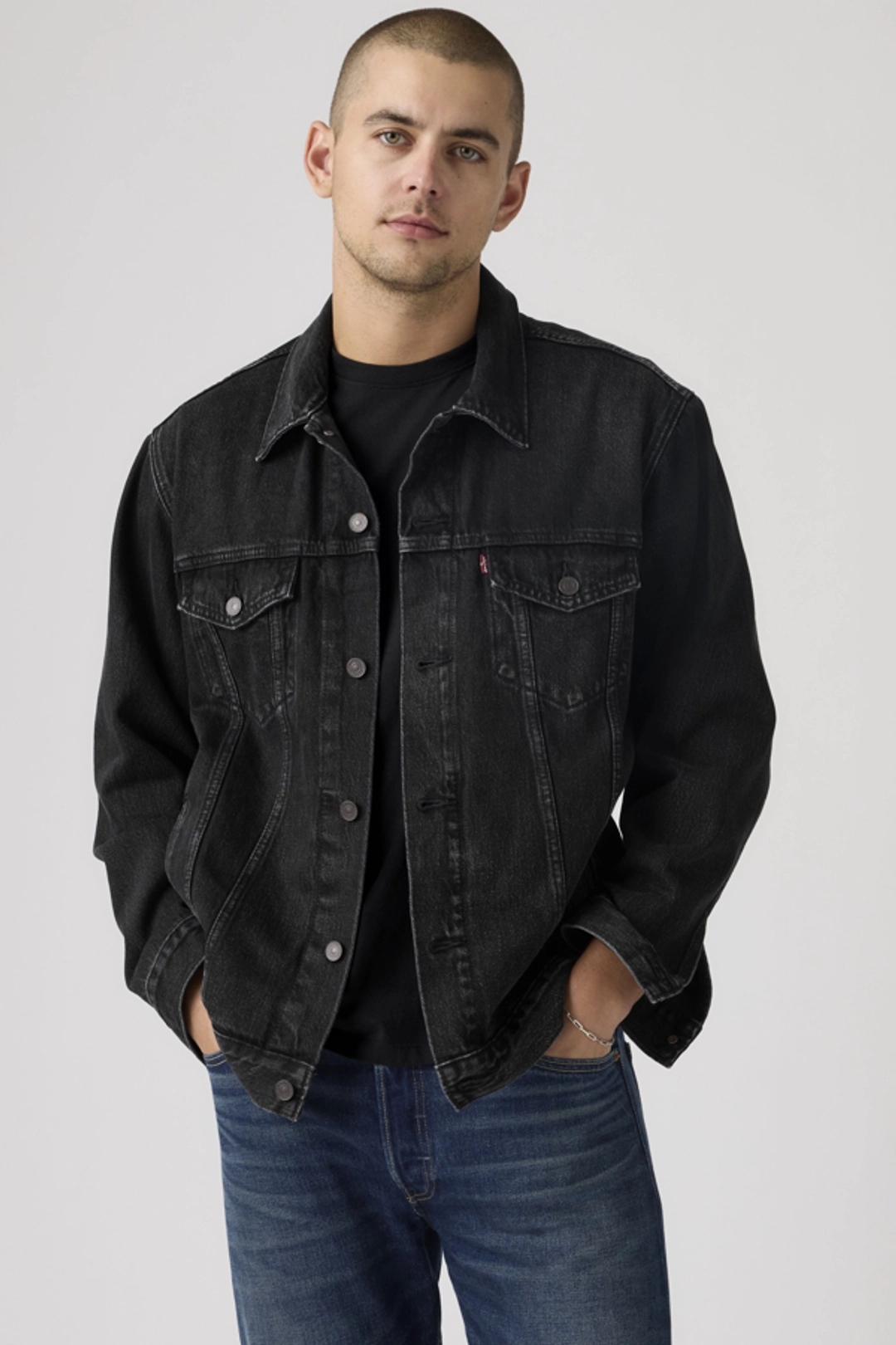 Levi's Veste Trucker Relaxed Type III - Homme - Blanc / Moonstruck - 2XL