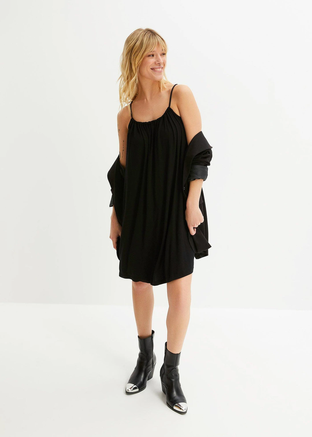Robe fluide en jersey viscose extensible