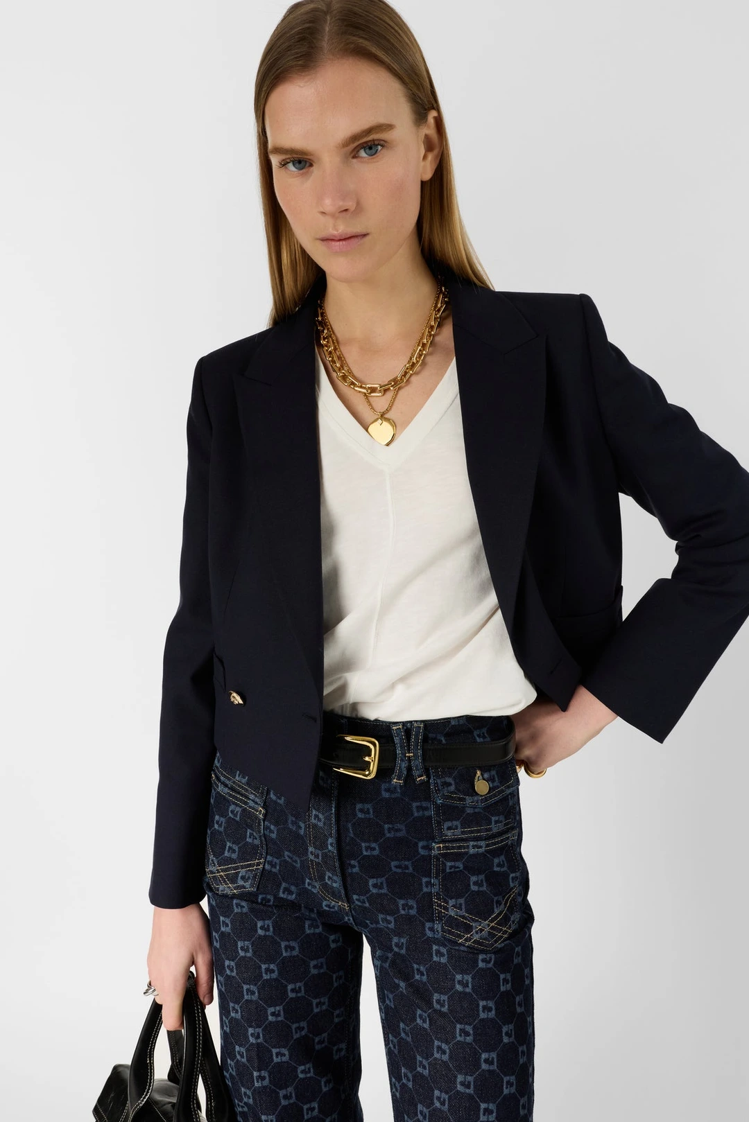 T-shirt V en coton - MARISA - Jaune