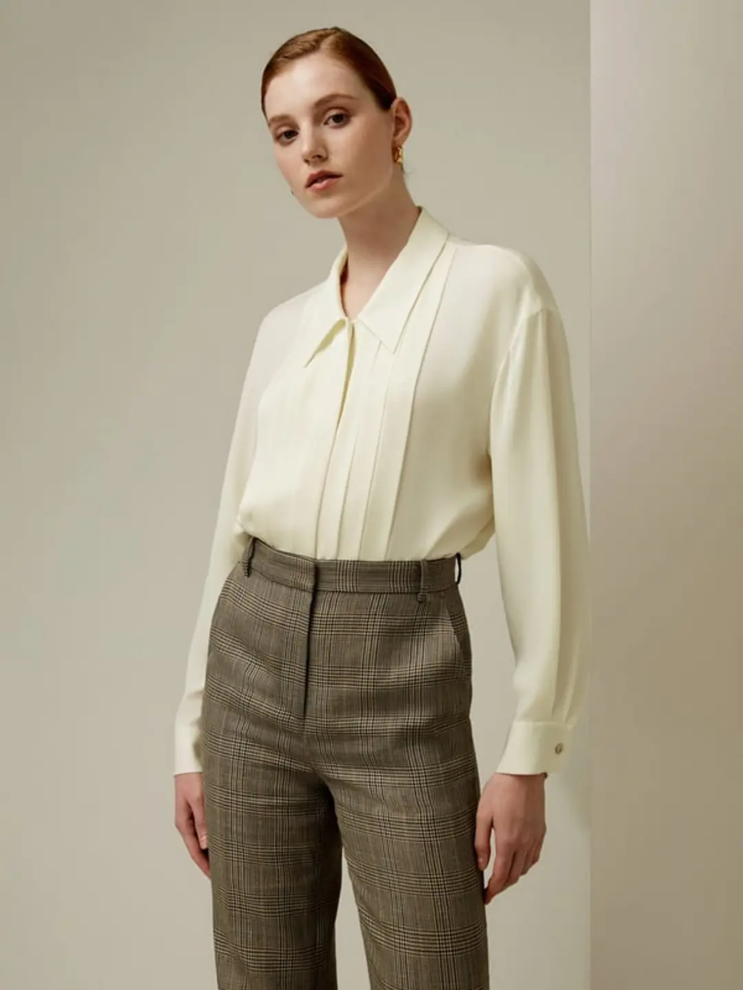 LILYSILK Chemisier En Soie Blanc Détails Plissés, Style Élégant 100% Soie Pure Une Touche D'Élégance Dans Votre Vie S