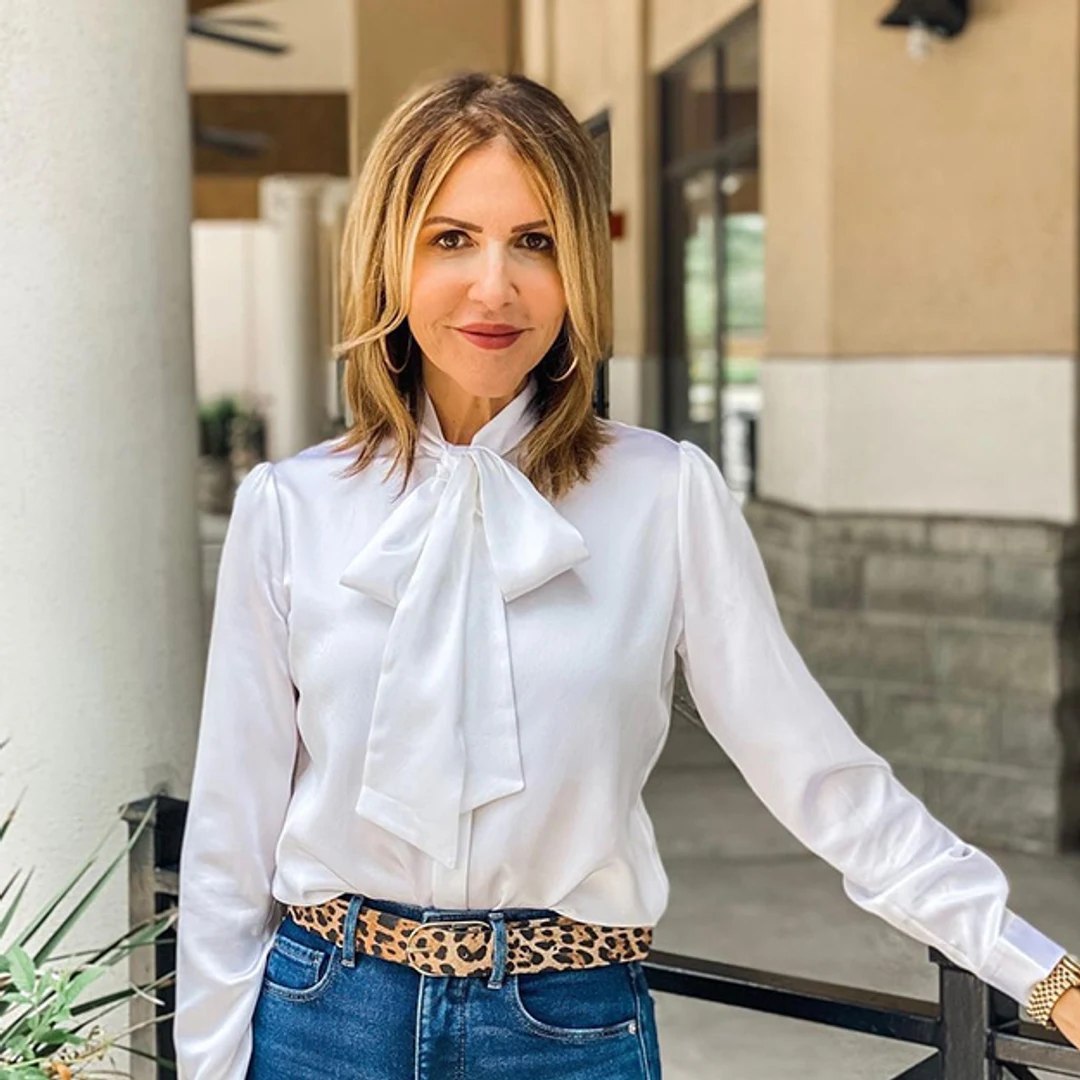 LILYSILK Blouse en Soie avec Nœud Papillon Blanc Naturel L